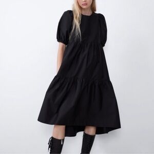 NWOT• Zara • Poplin Tiered Midi Dress